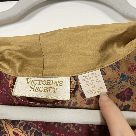 Vintage 1990s Victorias Secret Gold Label Silk Robe Lingerie - Picture 3 of 15